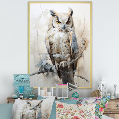 «Wise And Watchful Majestic Owl I», art mural hibou