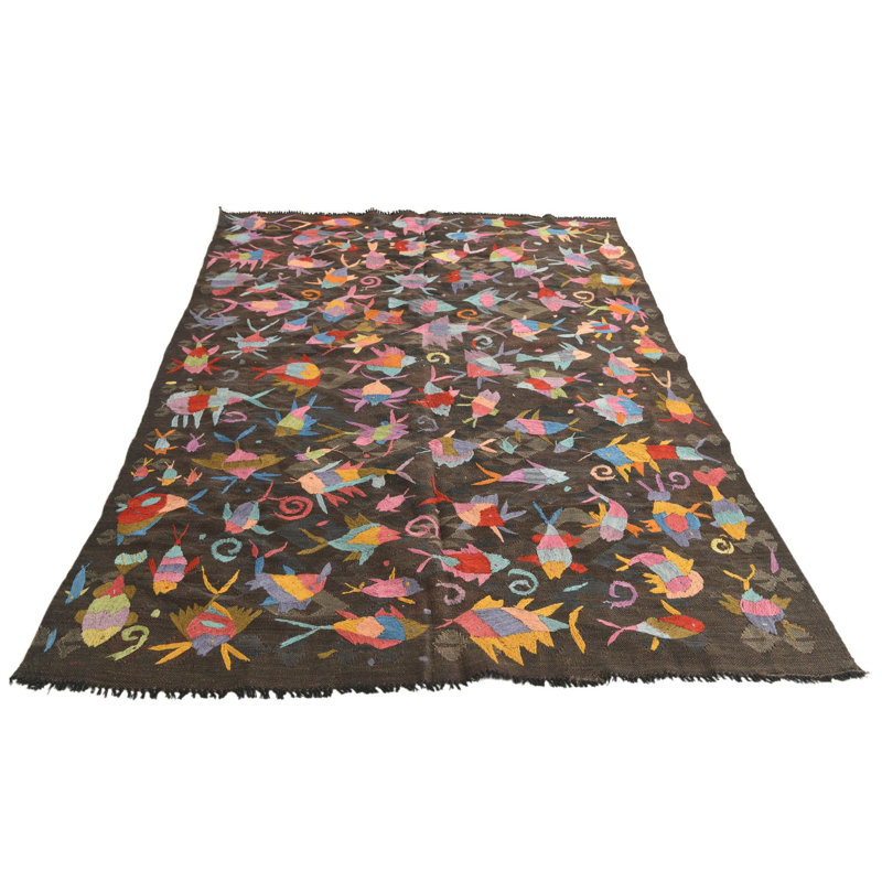 Tapis brun foncé 5x8 Perry
