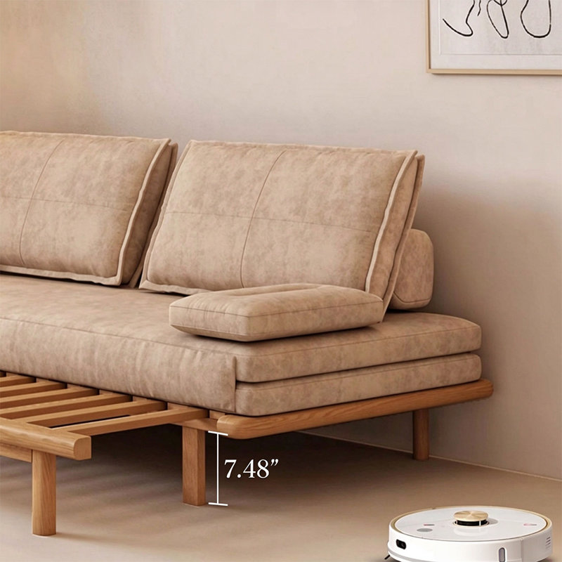 Coton kaki Canapé-lit Linen, H 29,53 po x L 78,74 po x l 35,43 po