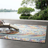 Reflect Cadhla Vintage Abstract Geometric Lattice 5x8 Indoor and Outdoor Area Rug in Multicoloured