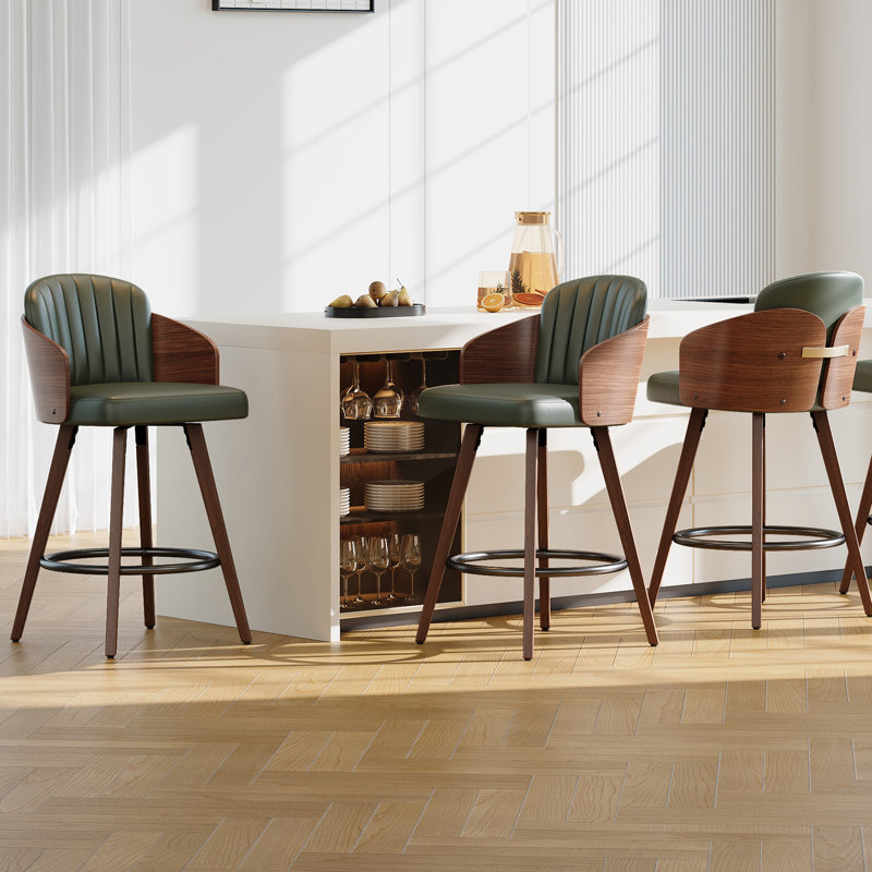 Tyandra 67cm Swivel Bar Stool, Green