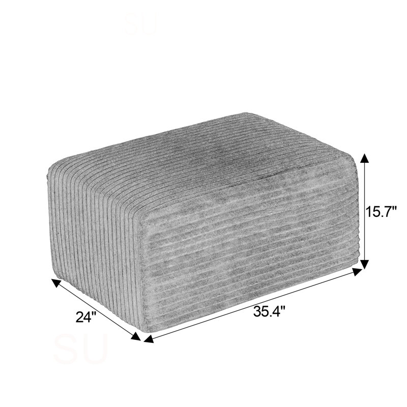 Canapé modulaire en L avec repose-pieds, Gris foncé