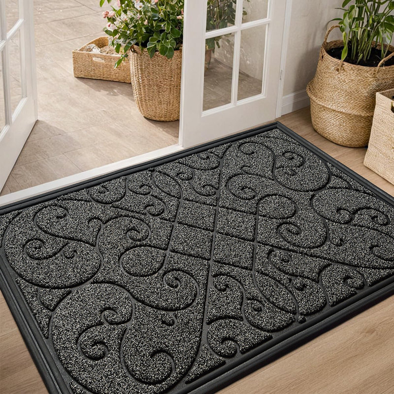 Tapis antidérapant Filion, L 17 po x L 30 po, Gris foncé