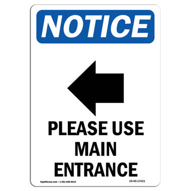 SignMission Please Use Main Entrance Sign with Symbol | Wayfair