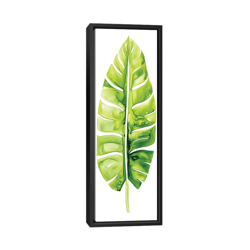 « banane leaf study ii », impression sur toile tendue, H 48 po x l 16 po x P 1,5 po, Cadre noir