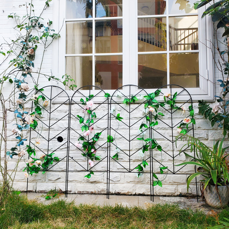 4 Pack Black Metal Trellis For Climbing Plants - 45" H X 15.9" W