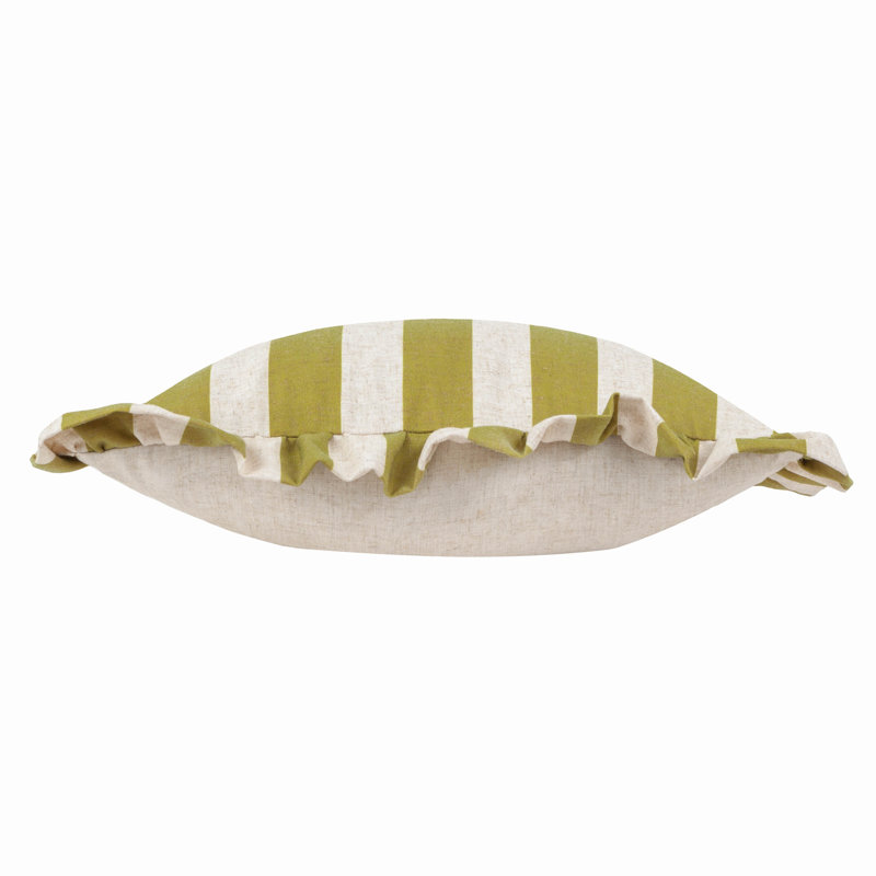 Striped Green Square Pillow Cover