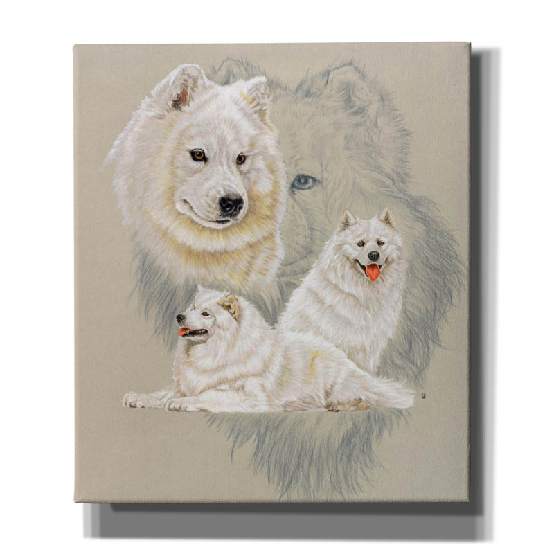 «Samoyède sur toile» par Barbara Keith, H 30 po x l 26 po x P 1,5 po