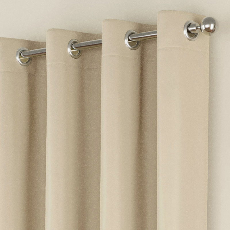 Stefany Room Darkening Curtain, Beige, 229 W x 229 D cm