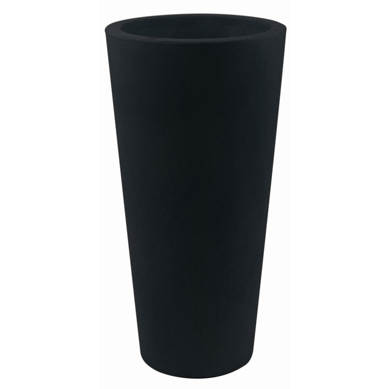 Cono High Resin Cone Pot Planter, 39.25" H x 13.75" W x 13.75" D, Black