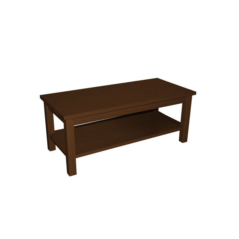 Table basse Versaloft en bois massif Amish avec tablette couleur Asbury et vernis transparent