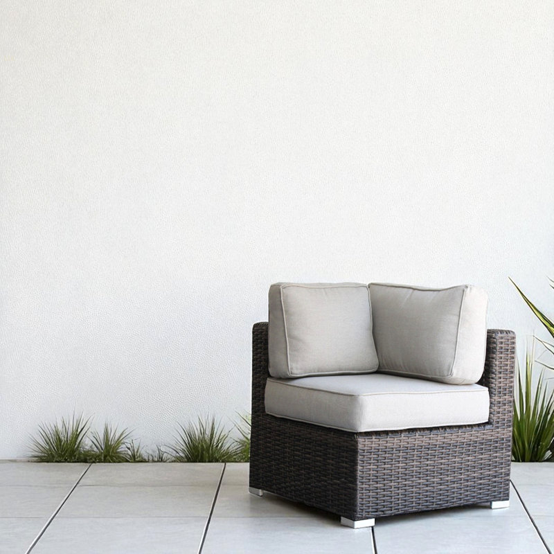 Canapé modulaire en osier brun, Beige, Brun