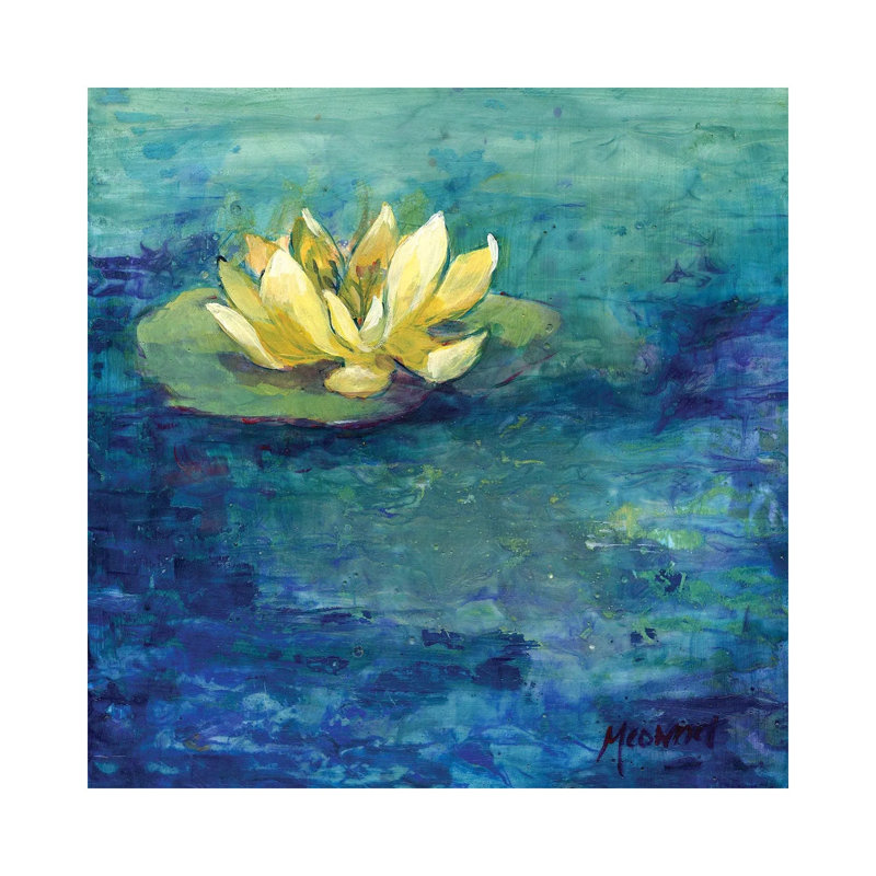 Yellow Water Lilly - Wrapped Canvas Painting, 30.48 cm H x 30.48 cm W