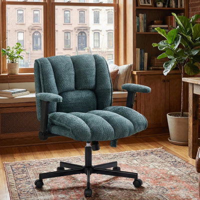 Adjustable Ergonomic Cross Legged Desk Chair with Adjustable Up&Down and Flip-Up Armrests & Lumbar Support, 300LBS Capacity