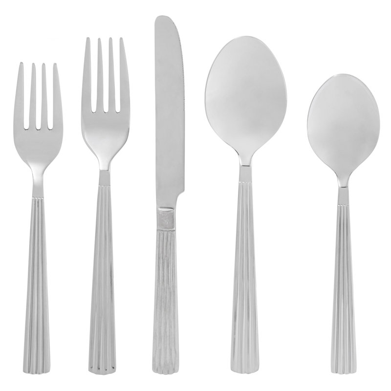 Ensemble de couverts 20 pièces, couverts en acier inoxydable de qualité alimentaire, ensemble d'ustensiles