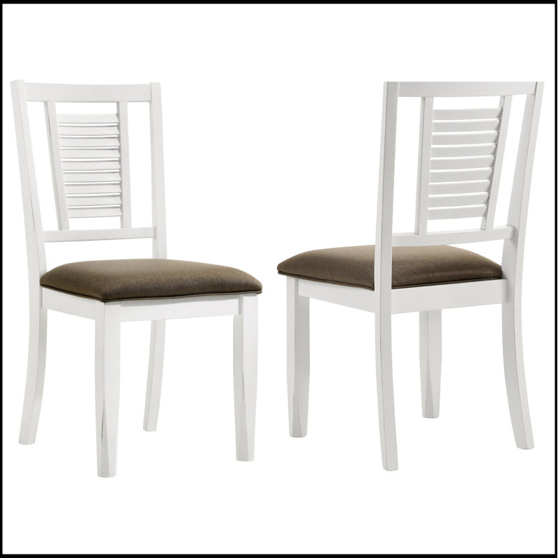 Ensemble de chaises d'appoint en bois blanc vieilli Pratto, charme rustique et fabrication robuste pour une assise confortable