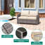 Canapé modulaire en rotin PE gris 9 places - Ensemble de patio extérieur avec table de rangement et coussins résistants à l'eau