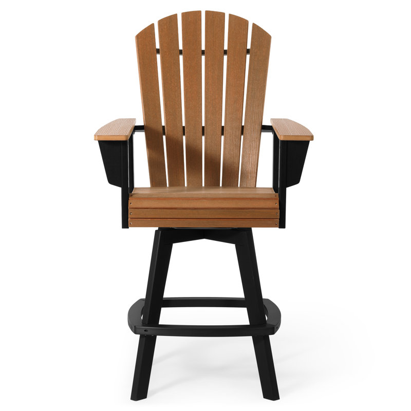 Fauteuil bar pivotant Kevin Adirondack, noir, 29.25", Natural/Black