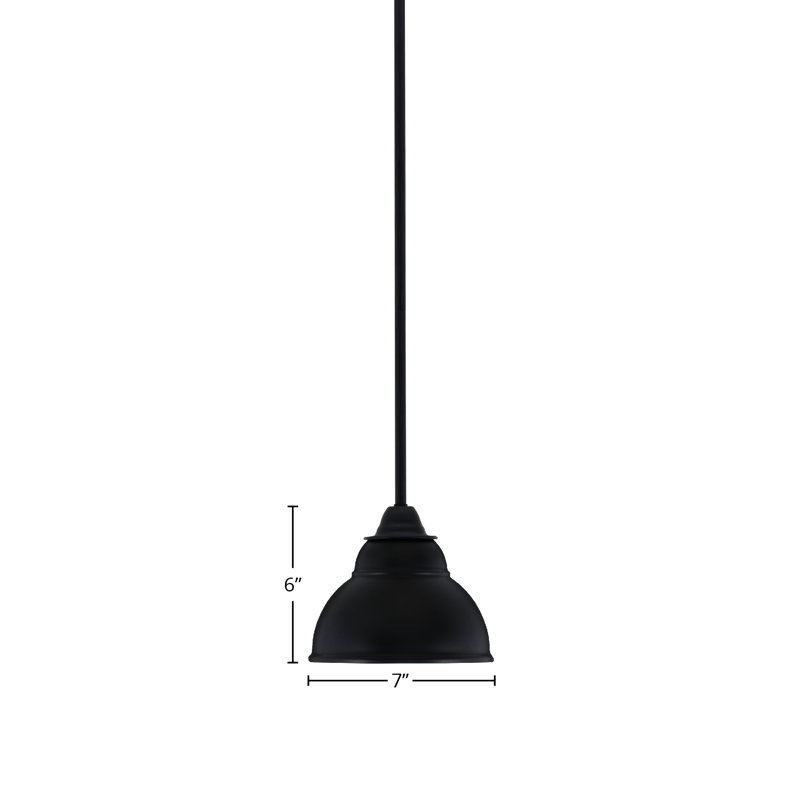 Matte Black Mini Glass Pendant Light