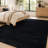 Solid Heathered Black Machine Washable Non-Slip Backing Area Rug-793089330