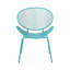 Chaise d'extérieur - Coquille de fer bleu sarcelle, l 24,92 po x P 26,19 po, H 34,53 po pour 2 chaises de patio