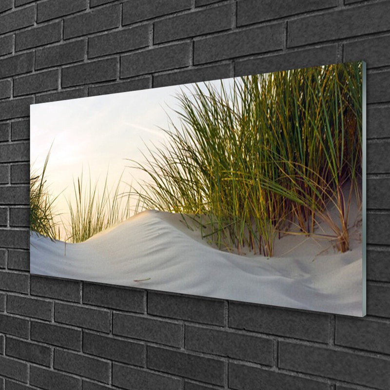 Sand Grass Landscape - Unframed Photograph on Glass