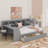 Full Size Daybed With 2 Drawers And Cabinets Shelves, Storage Bookcase, Built-In Removable Desk