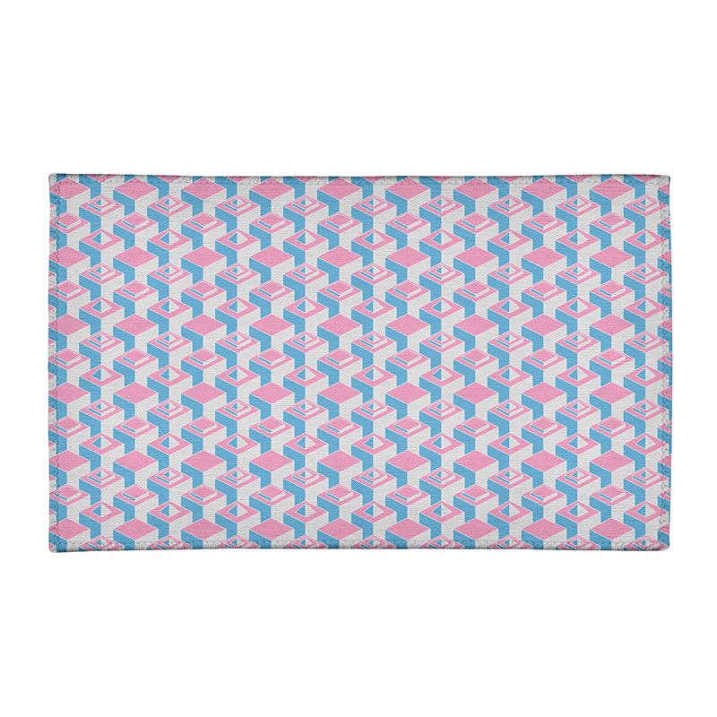 Tapis rose clair/gris/bleu clair skyscrapers light, Rectangle 3 pi x 5 pi