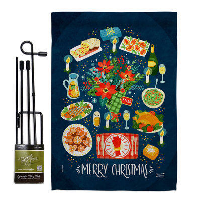 Double Sided 18.5'' H x 13'' W Polyester Christmas Flag Set