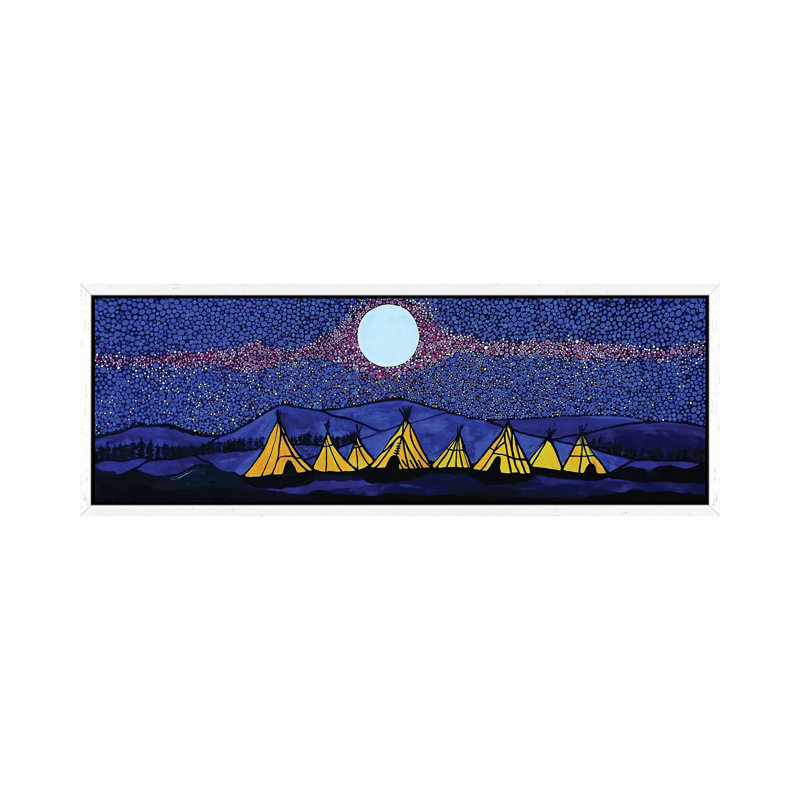 Where Dreams Dwell by Rachel Olynuk - Panoramic Painting on Canvas, 30.48 cm H x 91.44 cm W, White Framed