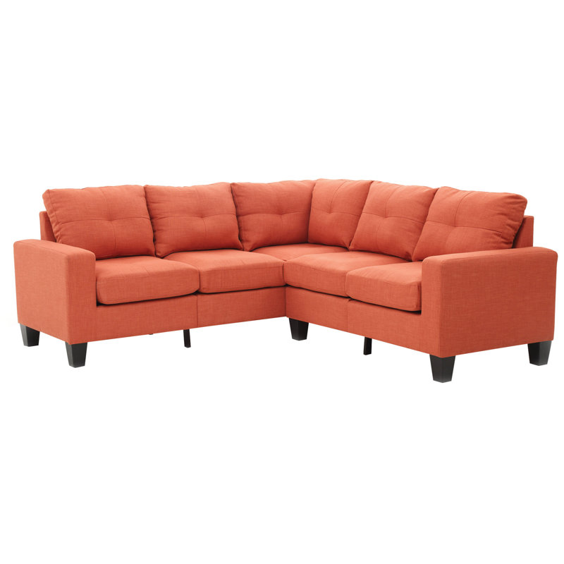 Furniture Newbury Sectional for Living Room, Orange Linen Blend