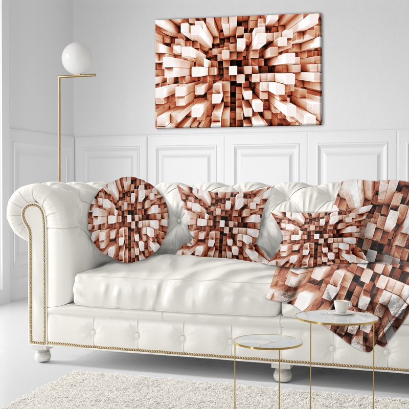Coussin décoratif à carreaux réfléchissant - imprimé abstrait