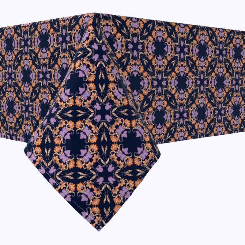 Rectangular Tablecloth, 100% Cotton, Floral 15, 104" x 52"