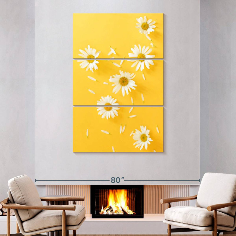 Harnek Chamomile On Yellow, 74'' H x 48'' W