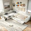 Lit de jour double rembourré en L avec couchette et tiroir en L-128934837