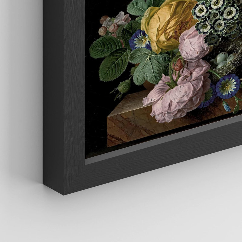" Flower Zen Rustic Bouquet Wall Art Decoration Colorful Natural Landscape For Living Room Bedroom ", Black