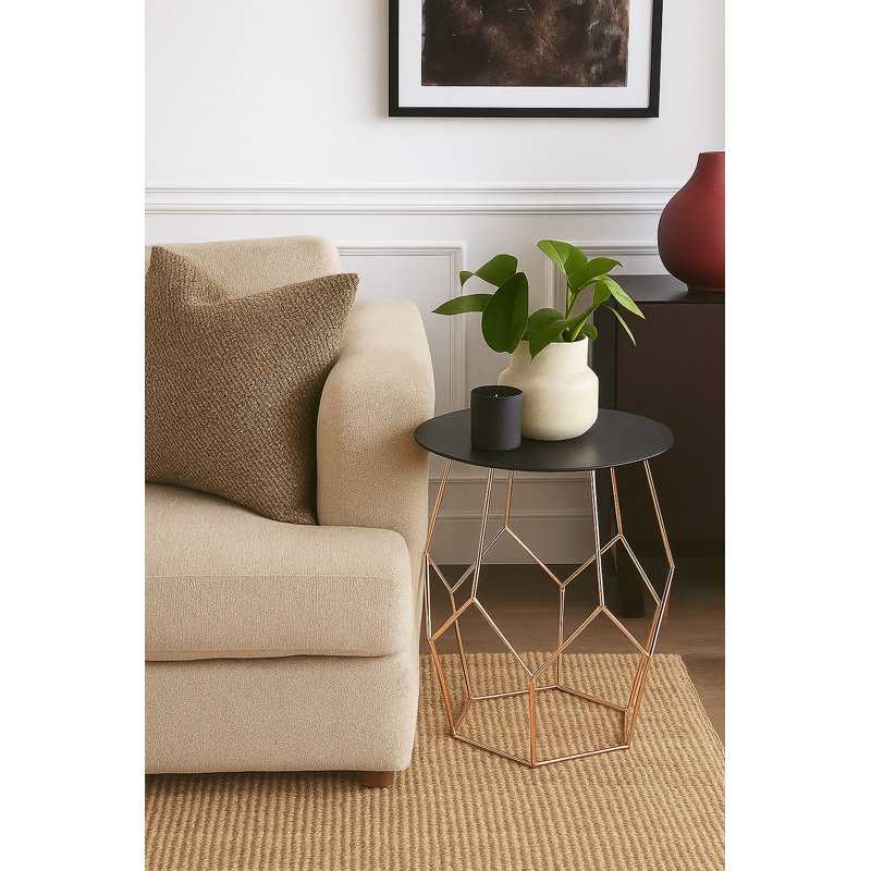 Klein Glass Top Abstract End Table