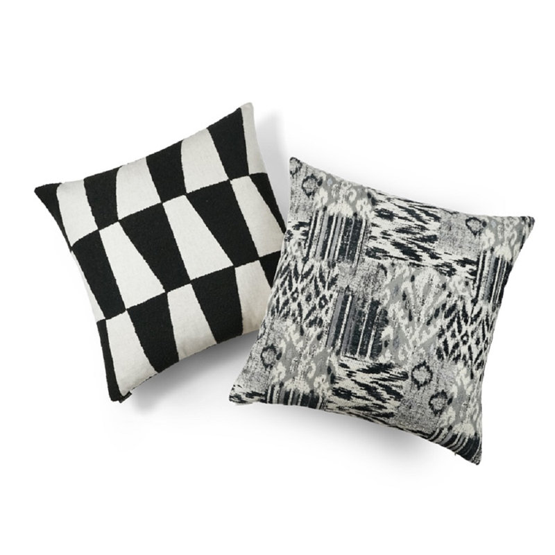 Coussin décoratif Manpi, Zinc, Carré 24 po
