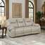 Lily Manual Reclining Sofa, Polished Pewter Grey Microfiber And Foam