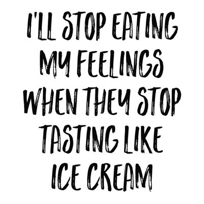 «Ice Cream Feelings», art textuel sur toile tendue