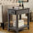 Grey Accent Table With Bottom Shelf