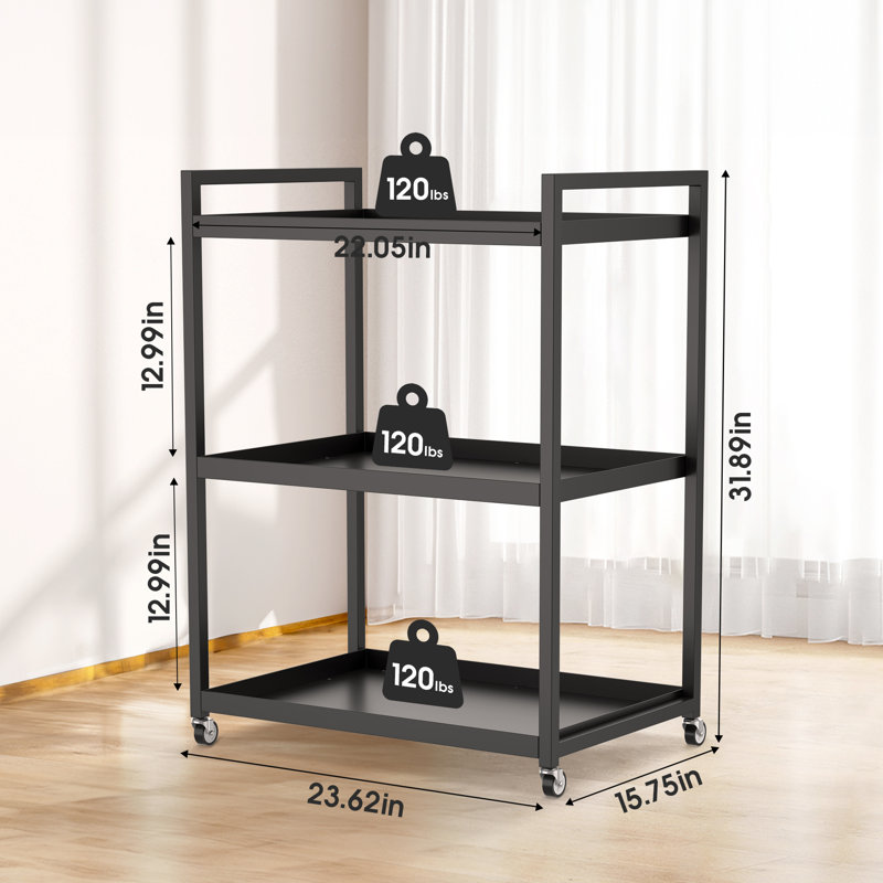 Organisateur de rangement à 3 niveaux, Noir mat