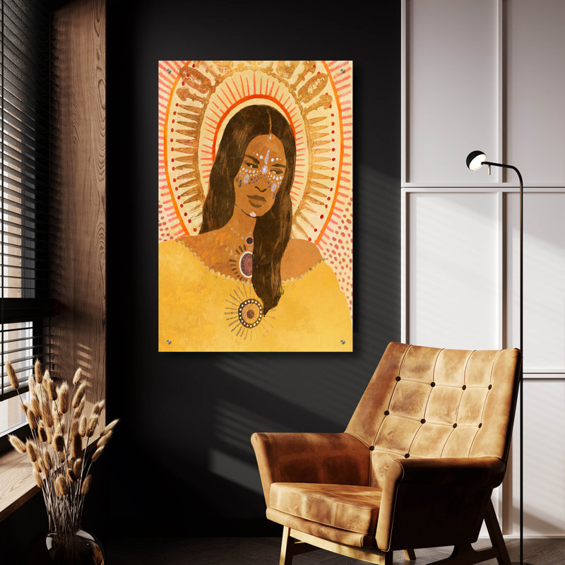 Art mural en verre épique «Desert Seer 1» par Victoria Barnes, H 36 po x l 24 po
