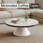 71 cm Round Marble-Pattern Glass Coffee Table