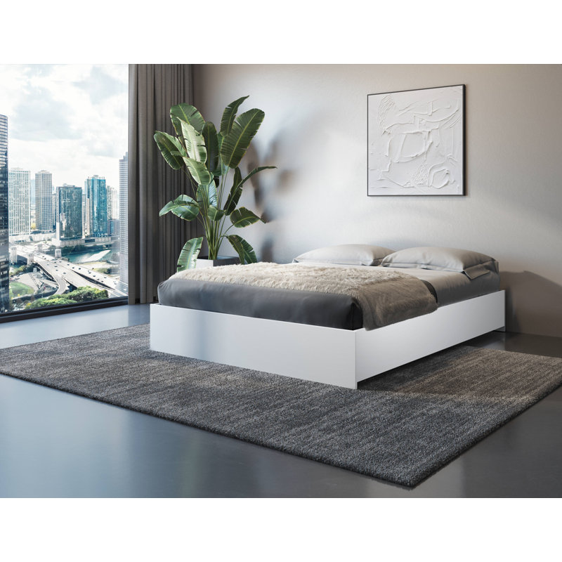 Grand lit plateforme Mallorca, Blanc