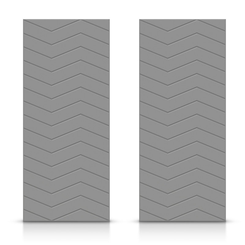 Portes de placard coulissantes à panneaux, Gris clair, 60 po x 96 po