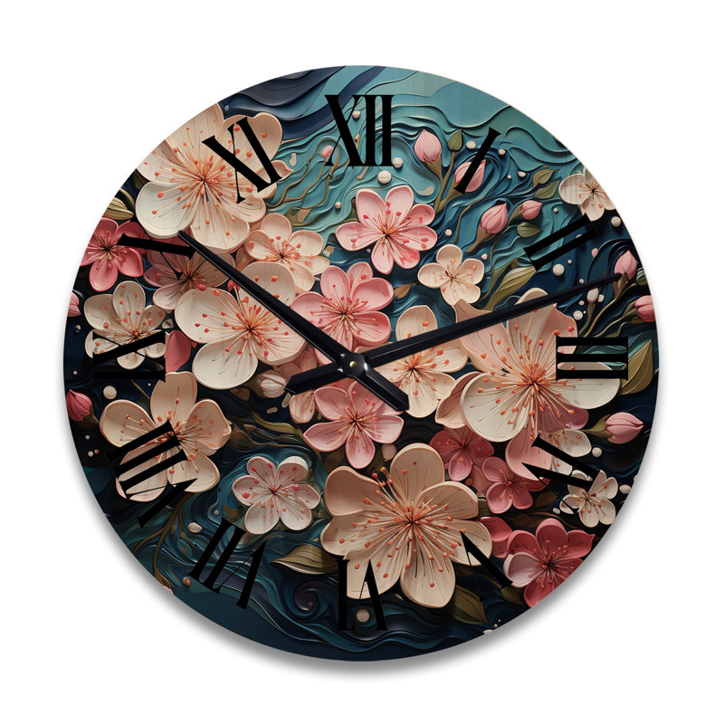 Horloge murale surdimensionnée en fleurs, Grand