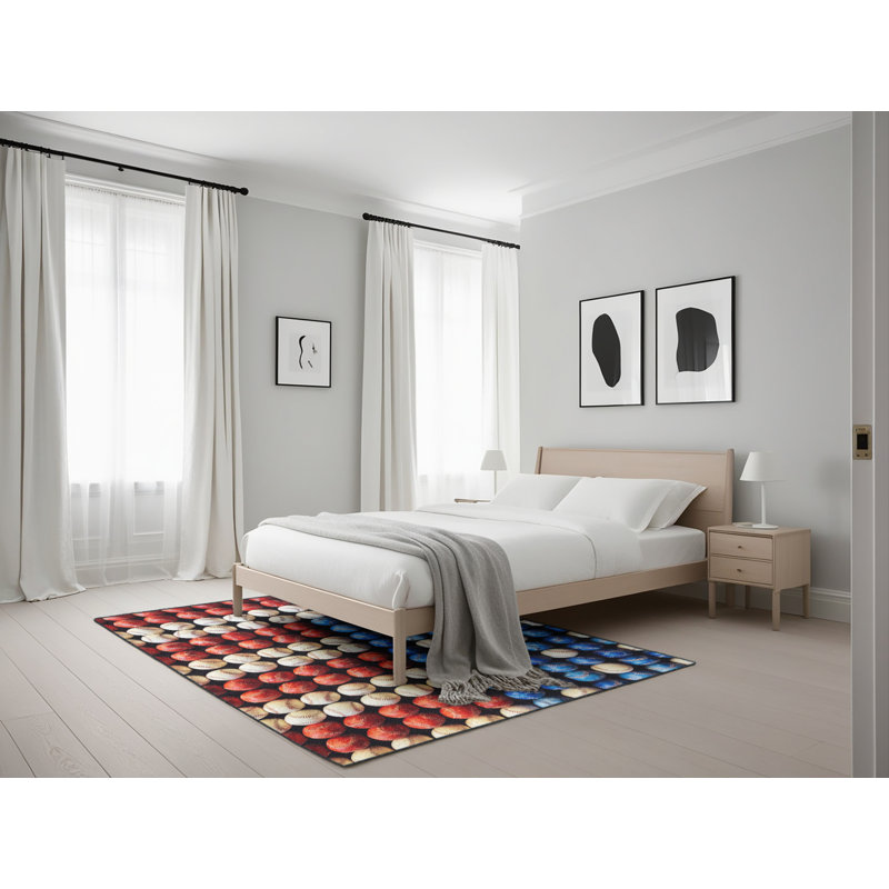 Tapis bleu / rouge / blanc, Rectangle 5 pi x 7 pi