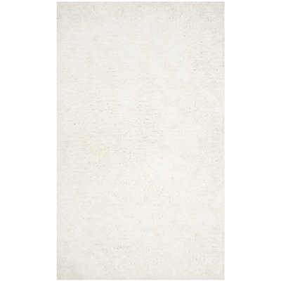 Mehak Shag Polyester White Area Rug