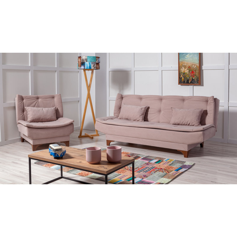 Ensemble de salon inclinable 2 pièces Sutton, 100 % coton pierre
